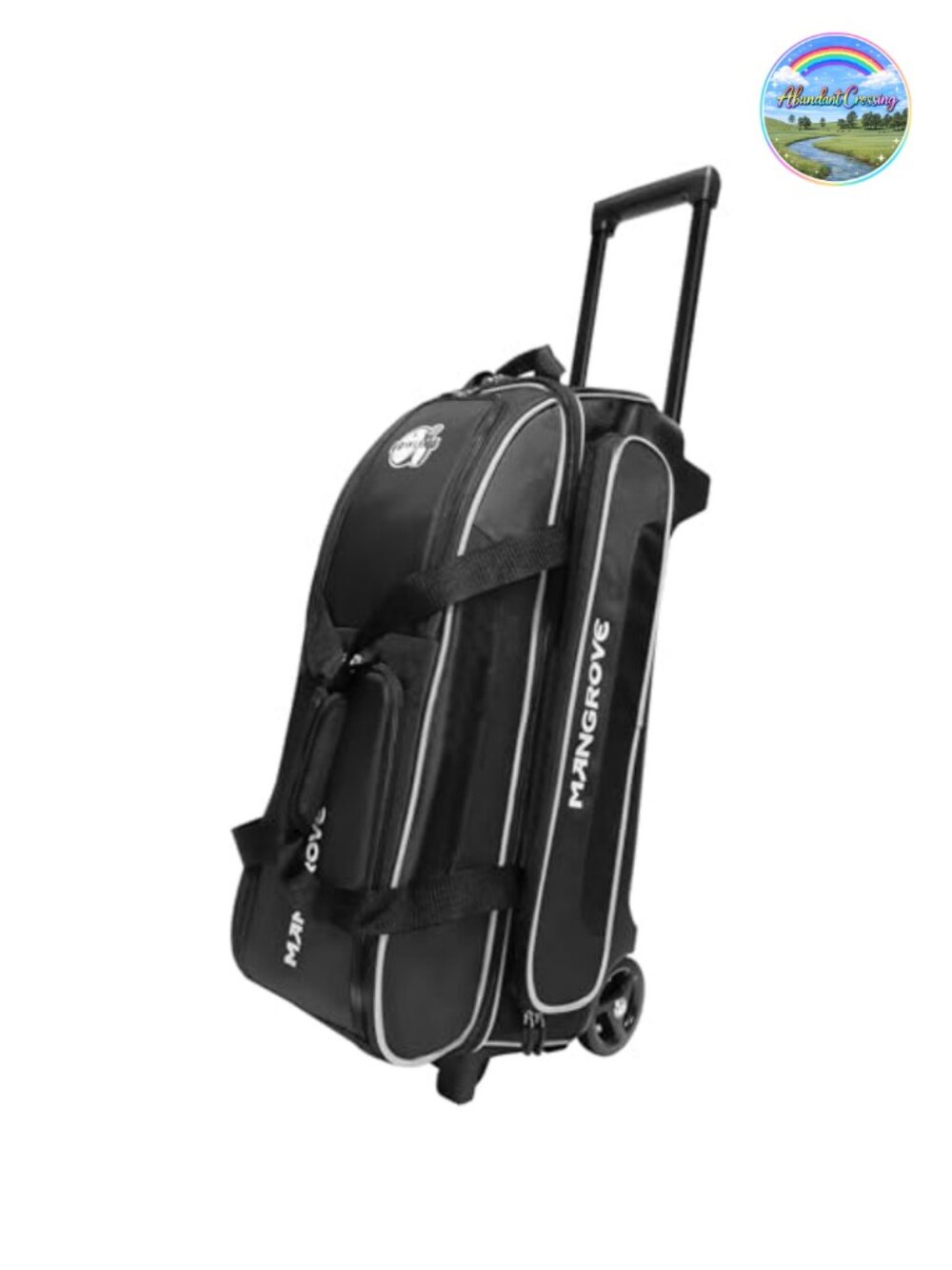 3 Ball Bowling Roller Bag with Wheels, Shoe Compartment, Reinforced Base